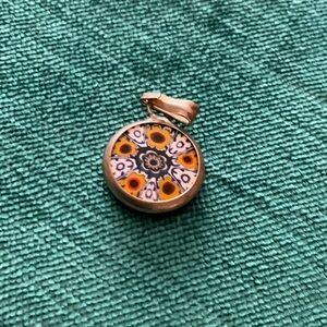 Dainty vintage millefiori pendant charm